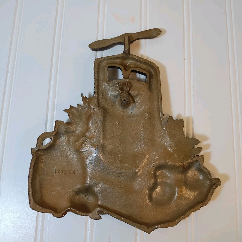Vintage 1978 HOMCO Metal Wall Decor Plaque Apple Press Cider Jar Rustic Country - Picture 5 of 6